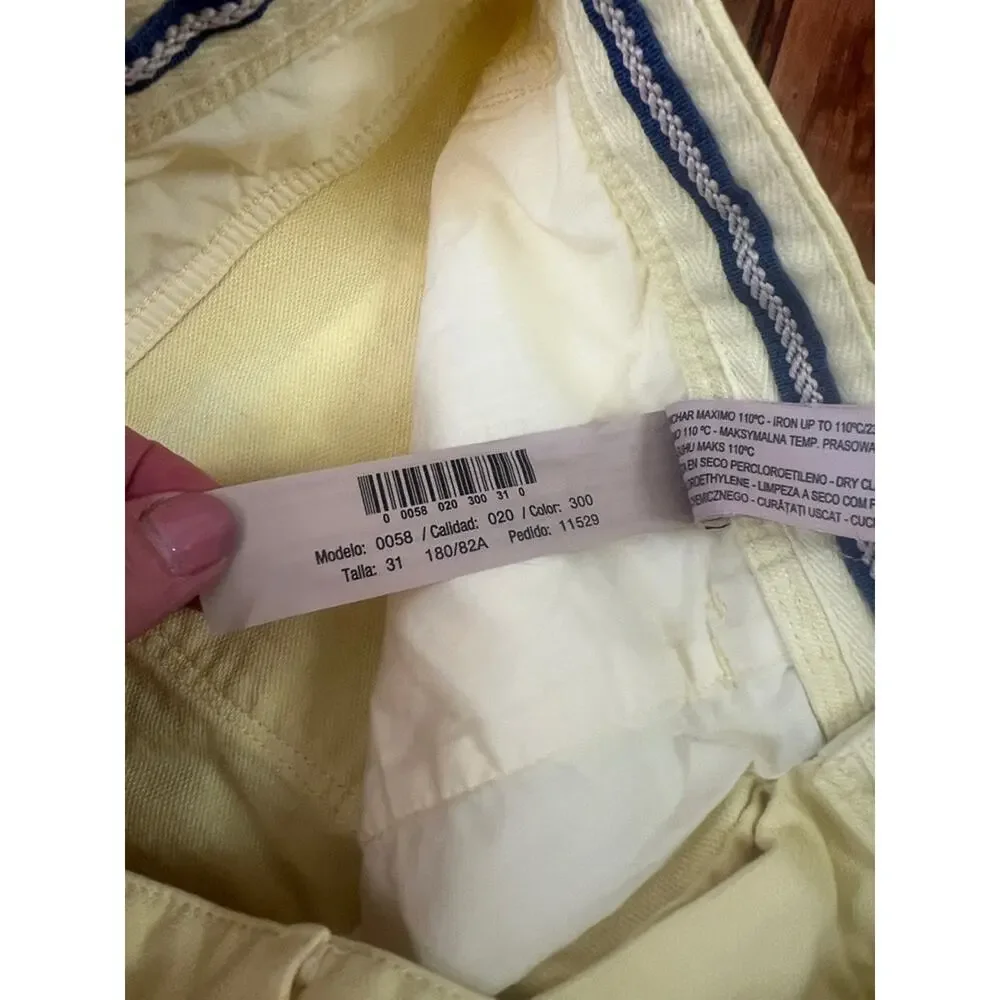 Women’s Massimo Dutti Pants bold Yellow Cotton straight leg